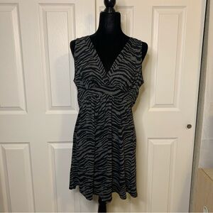 Gray Zebra Print Sleeveless Tank Blouse
